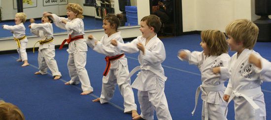 martial art kids punching
