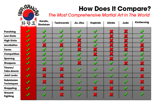 Martial Art Comparison Chart